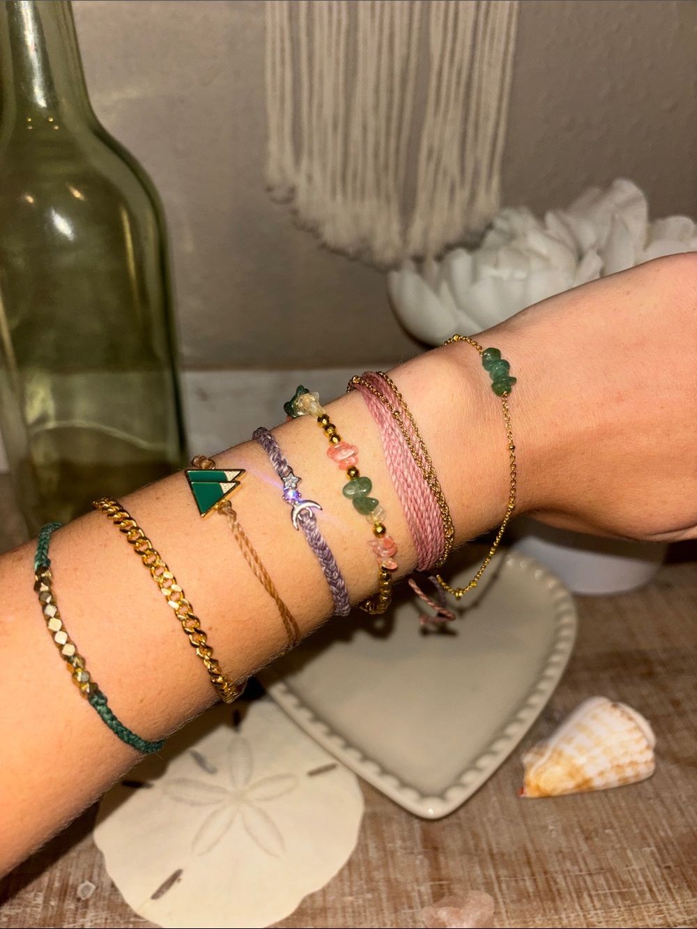 Handmade Pastel Multicolor Beaded Bracelet Set - Unbranded